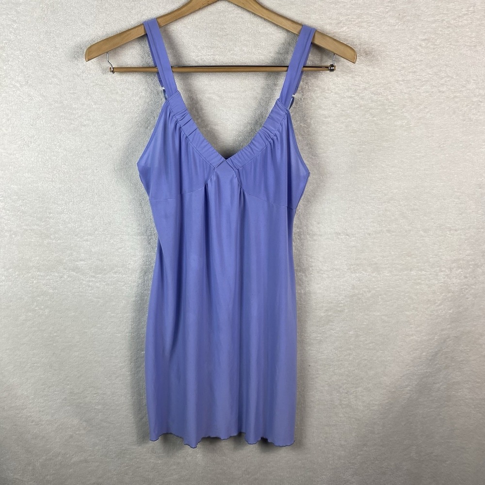 VTG Womens M Ambrielle Baby Doll Nightgown Satin Purple Y2K Slip Nighty Dress